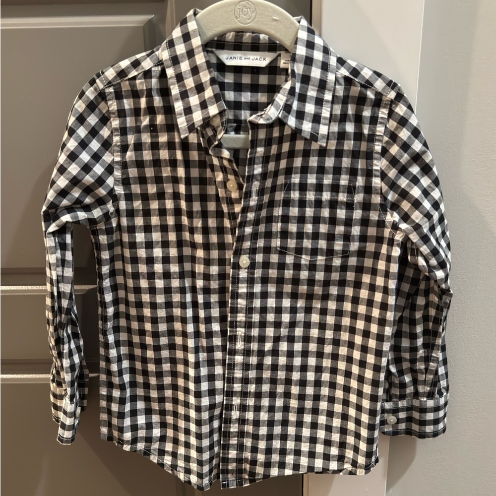 Janie and Jack / Toddler Black and White Dress Shirt